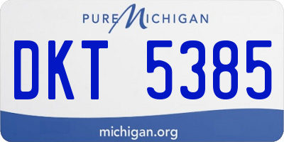 MI license plate DKT5385