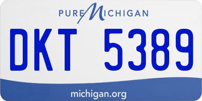 MI license plate DKT5389