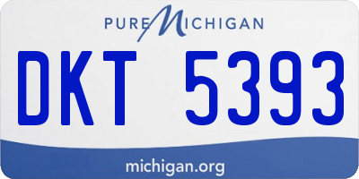 MI license plate DKT5393