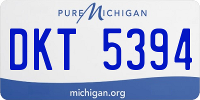 MI license plate DKT5394