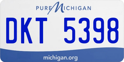 MI license plate DKT5398