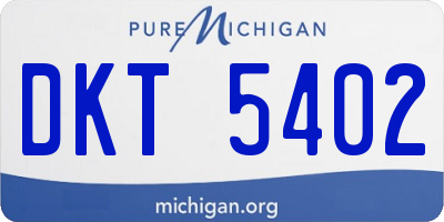 MI license plate DKT5402