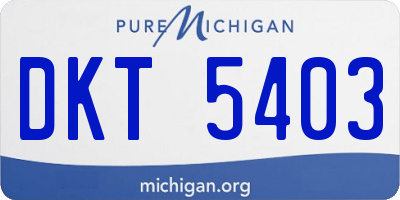 MI license plate DKT5403