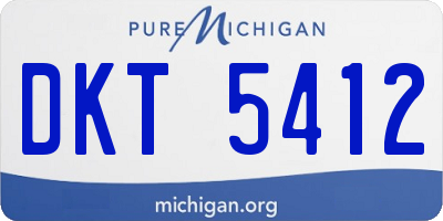 MI license plate DKT5412