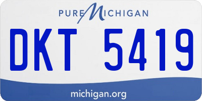 MI license plate DKT5419