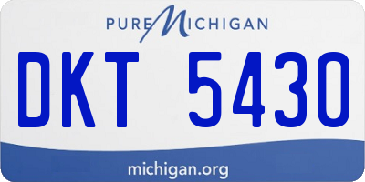 MI license plate DKT5430
