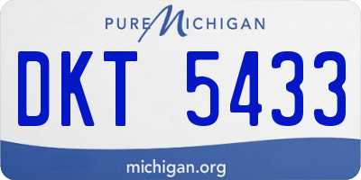 MI license plate DKT5433