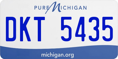 MI license plate DKT5435