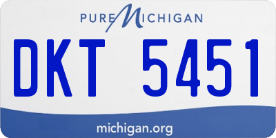 MI license plate DKT5451