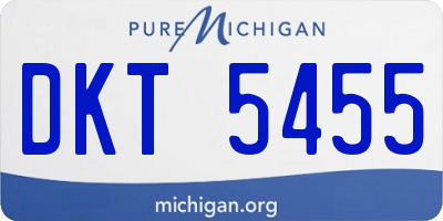 MI license plate DKT5455