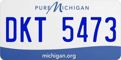 MI license plate DKT5473