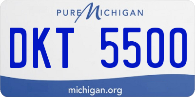 MI license plate DKT5500