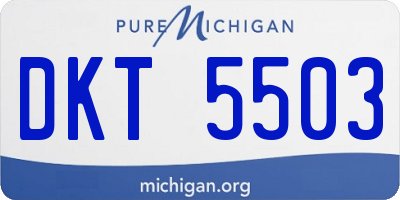 MI license plate DKT5503