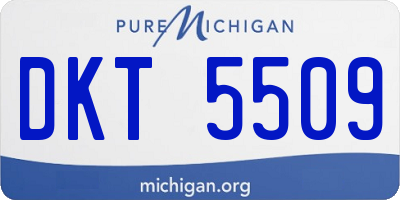 MI license plate DKT5509