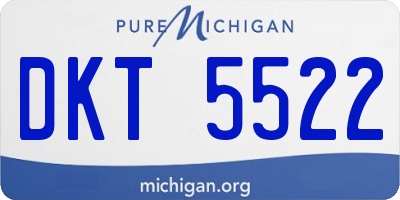 MI license plate DKT5522
