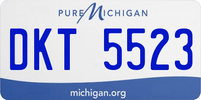 MI license plate DKT5523