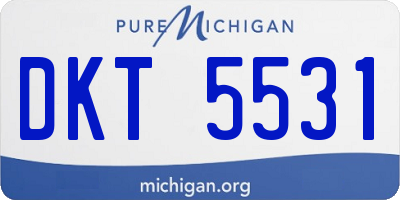 MI license plate DKT5531