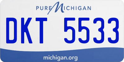 MI license plate DKT5533