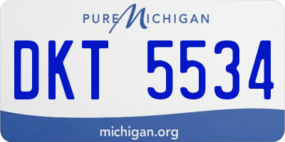 MI license plate DKT5534