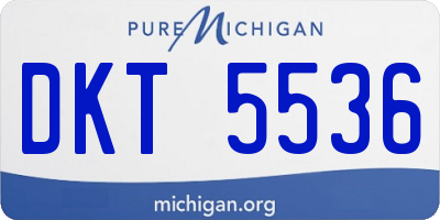 MI license plate DKT5536
