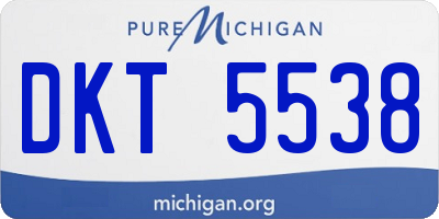 MI license plate DKT5538