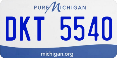 MI license plate DKT5540