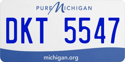 MI license plate DKT5547
