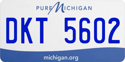 MI license plate DKT5602