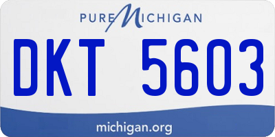 MI license plate DKT5603