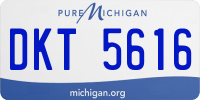 MI license plate DKT5616