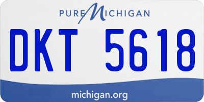 MI license plate DKT5618