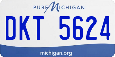 MI license plate DKT5624