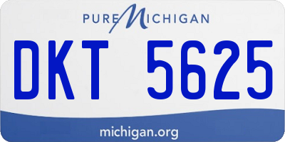 MI license plate DKT5625