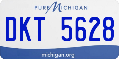 MI license plate DKT5628
