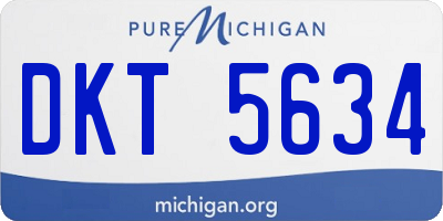 MI license plate DKT5634