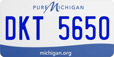 MI license plate DKT5650