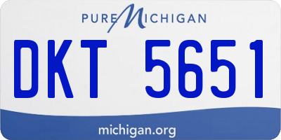 MI license plate DKT5651