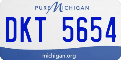 MI license plate DKT5654