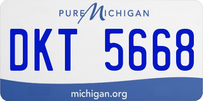 MI license plate DKT5668