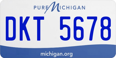 MI license plate DKT5678
