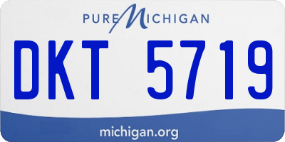 MI license plate DKT5719