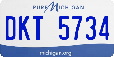 MI license plate DKT5734