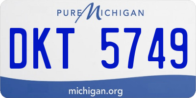 MI license plate DKT5749