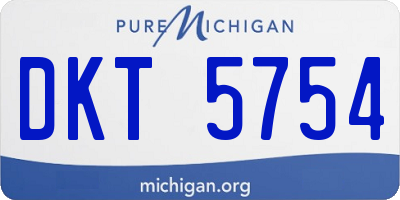MI license plate DKT5754