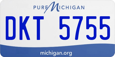MI license plate DKT5755