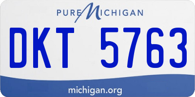 MI license plate DKT5763