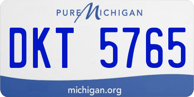 MI license plate DKT5765