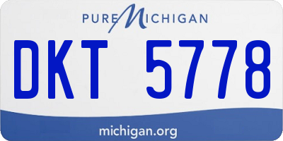 MI license plate DKT5778