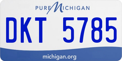 MI license plate DKT5785