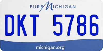 MI license plate DKT5786